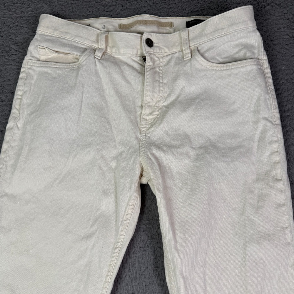 Banana Republic Traveler Linen Blend Pants Mens 32x32 Off White Chino Beach